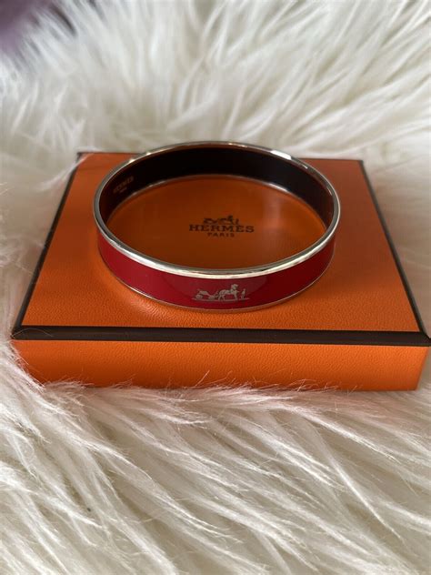 hermes bangle red gold caleche enamel|hermes stacking bracelets.